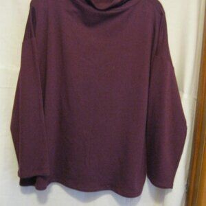 Eileen Fisher Tunic- funnel neck boxtop.  Burgundy/Wine  XL